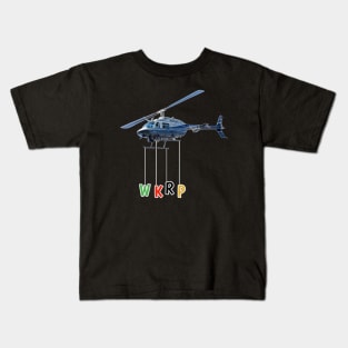 WKRP Turkey Drop by Helicopter Kids T-Shirt